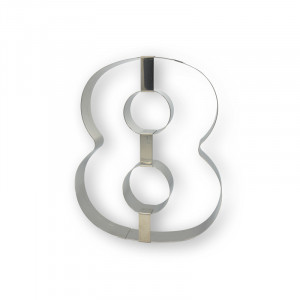 Stainless steel branch, figure 8, Ø20xH4cm - Img 1