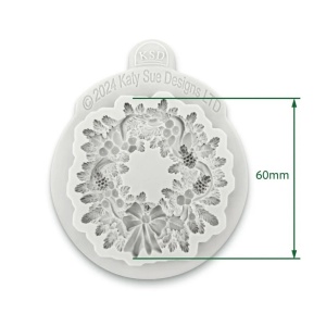 Szilikon karácsonyi forma - díszített koszorú, Ø 7,5 cm - Img 2