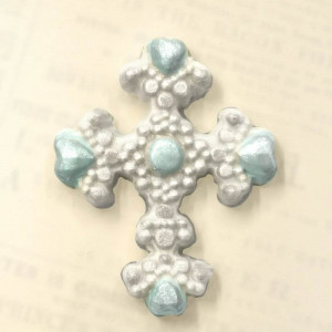 Szilikon öntőforma kereszt drágakövekkel 4,5 x 3,2 x 0,4 cm - Img 3