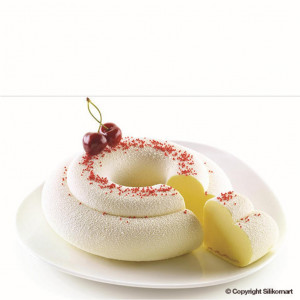 Szilikon tortaforma 3D kerek 3D szív Ø 22 x H 6,5 cm, 1690 ml - Img 4