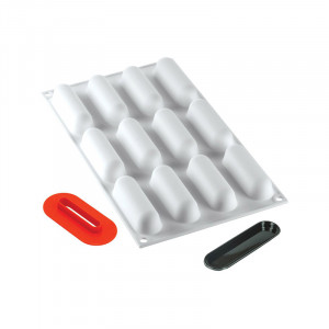 Szilikon ujjformák, 8 x 2,2 x H 2,2 cm, 12 üreg + vágó + 12 tálca, 30 ml - Img 2