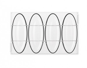 Tablete Ciocolata 15.6 x 5.8 x H 1.4cm - Matrita policarbonat Sogno, 4 cavitati (CH044), 82 gr - Img 2