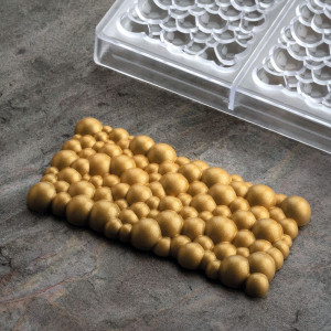 Tablete Ciocolata 15 x 7.7 x H 1.2 cm - Matrita Policarbonat Choco Bar Sparkling, 3 cavitati, 100 gr - Img 2