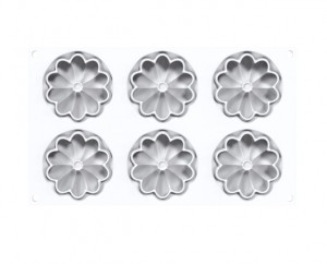 Tarte 3D Bloom Mini virág Ø7,65 x H 1,7 cm + Mikroperforált ág Ø 8 x H 2 cm - Img 2