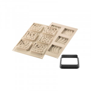 Tarte Sand Set 8 x 8 x H 2 cm, 6 микроперфорирани медни + силициеви формички 6 кухини - Img 7