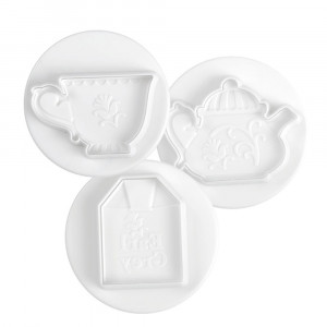 Tea Time - Decupatoare Plastic cu Extractor Ø 6 cm, Set 3 Buc