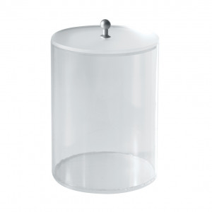 Transparent Plexiglas Multipurpose Box, Removable Lid, Ø 12 x H 15 cm - Img 1