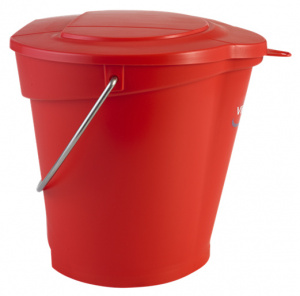 Vödörfedél 12 L, piros műanyag - Img 2