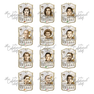 Картички със захарна паста с печат FIFA Legendary Footballers Model 2, 12 декорации Ø 6,5 cm, A4 - Сладкарски изделия