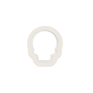 Пластмасов Хелоуин Хелоуин Хелоуин Пластмасова изрезка - череп, Ø 4 x H 2,2 cm - Img 1