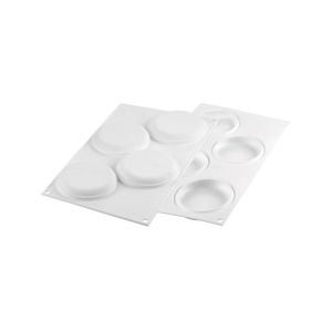 Силиконова кръгла форма Ø 8,5 x H 1,5 cm, 4 кухини x 80 ml - Img 3