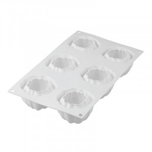 Силиконова форма Bloom Ø 6,8 x h 5,2 cm, 6 кухини - Img 4