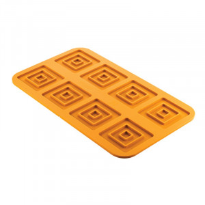 Силиконова форма NaturaE Square 3.0 2x2 - 5,6x5,6 - 9,8x9,8 x H 0,5 cm, 8 кухини - Img 2