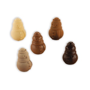 Силиконова форма Praline Snowman 3D Ø 2,6 x H 3,5 cm, 8 ml, 14 кухини (SCG062) - Img 3