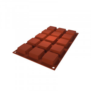 Силиконова форма Square Decor Maur Maur 4 x 4 x H 1,6 cm, 15 кухини, 23 ml (SF379) - Img 3