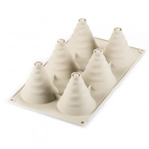 Силиконова 3D матрица Brad Ø 6 x H 7 cm, 6 кухини x 100 ml - Img 3