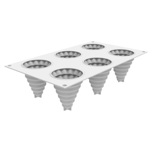 Силиконов калъп Brad Christmas (Sapin Magique) Ø 6,7 x H 7,4 cm, 6 кухини, 85 ml - Img 2
