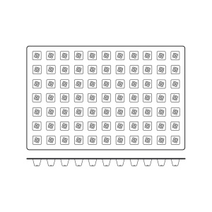Силиконов калъп Mini Piramid Mignon 2,8 x 2,8 x H 2,5 cm, 77 кухини, 11 ml, (SQ046) - Img 4