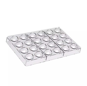 Форма от поликарбонат 24 шоколадови яйца, 4 x 2,8 x H 1,4 cm, 17,5 x 27,5 cm (CH052), 8 гр. - Img 3