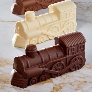 3D локомотив, 18 x 6,2 x H 7,8 cm, Matrite Plastic Комплект 2 предмета Шоколад - Img 2