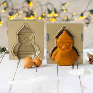 3D Baking Cake Shape Santa Claus 15.5x8xH20cm, Anodised Aluminium - Img 1