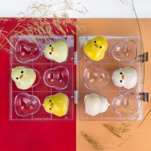 3D Chocolate mould, Rigid Plastic with Clamp, Size 7.3 x 7.3 x H 8 cm, 70 gr - Img 2