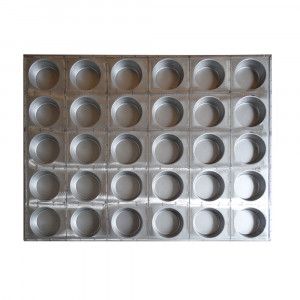 80 x 60 cm Тава за месни хлебчета - 30 кухини Ø 8,5 / 9,5 cm, алуминиев борд - Img 3