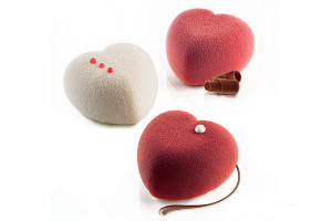 Amorini Silicon Heart Mould 6.3 x 6.5 x H 3.9 cm, 8 cavities + Cutter