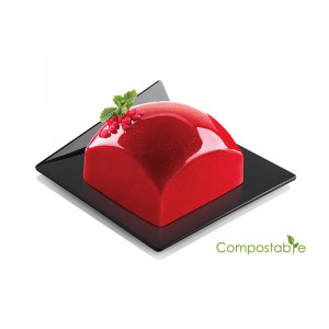 Baza Plastic Prezentare Monoportii, Model Patrat Negru, 8.3 x 8.3 cm, Set 100 Buc - Img 1