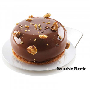 Baza Plastic Prezentare Monoportii, Model Rotund Alb, Ø 8.6 cm, Set 100 Buc - Img 2
