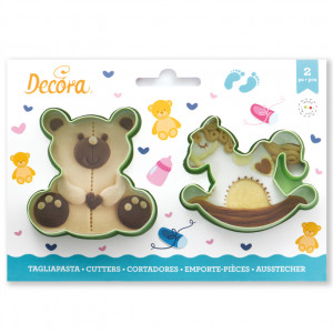 Bebe, Ursulet si Calut - Decupatoare Plastic Ø 7.5 si 8 x H 2.2 cm, 2 Buc - Img 2