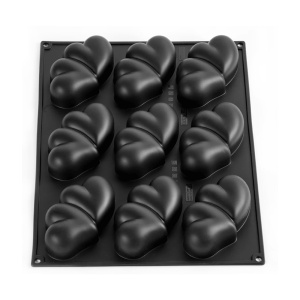Beloved Heart Silicone Mould, Single-portion 12.7 X 7.1 X 3.8h cm, 200 ml, 9 cavities - Img 4