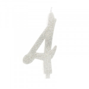 Cake Candle XL H 12 cm, Figure 4, Silver - Img 1