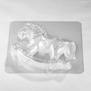 Calut Balansoar 3D, 17.5 x 5.5 x H 15.5 cm, Set Matrite Plastic 2 Subiecte Ciocolata - Img 4