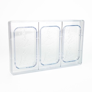 Chocolate bars 13 x 7 x H 1 cm - Polycarbonate mould Love You, 3 Cavities, 100 gr - Img 2
