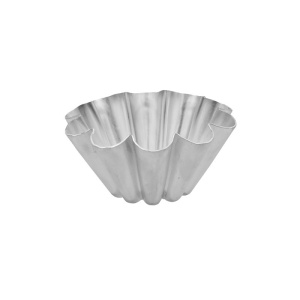 Conical Baking Tin with Scalloped Edges, Ø 8-3 x H 4 cm, Aluminium, Set of 12 pieces - Img 2