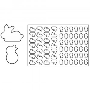 Cutting plate rabbit shapes Ø6-5cm, 28/36 cavities - Img 2