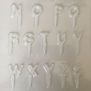 Decor Litere N-Z - Matrita Plastic Ciocolata