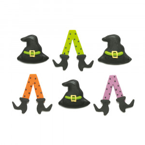 Decor Zahar - Vrajitoare Halloween Ø 3.5 cm, 4 modele, 6 buc - Img 3
