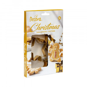 Decupatoare Plastic Craciun - Stea, Gingerman, Mos Craciun, Brad, Fulg Nea, 5 buc - Img 1