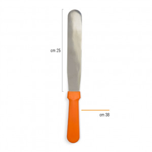 Egyenes egyenes egyengető spatula rozsdamentes acélból, műanyag nyéllel, pengéje L 25 x 3,6 cm - Img 1