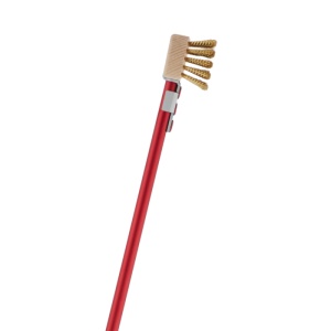 Electric Pizza Oven Brush, 16 cm with Brass Bristles, 60 cm Aluminium Handle, Red