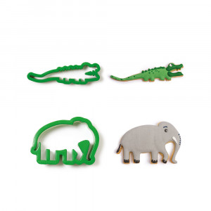 Elefánt és krokodil - Műanyag vágók Ø 4 és 8 x H 2,2 cm, 2 db - Img 2