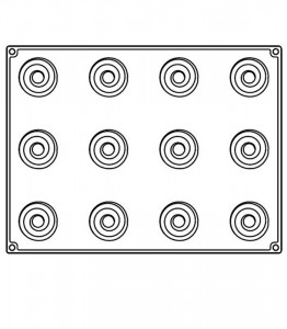 Forma Silicon Bachour, Monoportii Over, Ø 6.5 x h 5 cm, 90 ml, 12 cavitati - Img 2