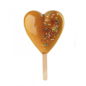 Forma Silicon Inghetata Heart IC GEL03, 2 forme x 2 cav. 9.1 x 8.5 x H 2.3 cm, 96 ml, 50 bastonase