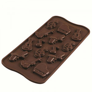 Forma Silicon Praline Silikomart Muzica Ø 3.6 x H 2.4 cm, 5 ml, 14 cavitati (SCG43)