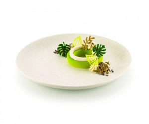 Forma Silicon Silikomart NaturaE Frunze 4 modele 4 x 2.5 x H 2 cm - 4 x 4.9 x H 2 cm, 1 ml, 68 cavitati
