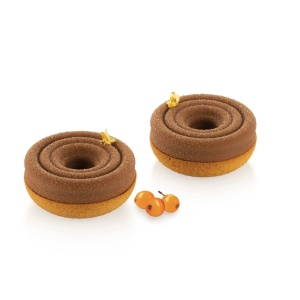 Forma Silicon Tarte 3D Tornada Ø 7.7 x H 1.6 cm + Rama Microforata Ø 8 x H 2 cm, 6 cavitati