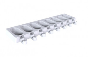 GEL18 3D Mini Wave GEL18 Mini форма за сладолед, 2 форми x 8 кухини 6,9 x 3,8 x H 2,2 cm, 37 ml, 100 пръчици - Img 4