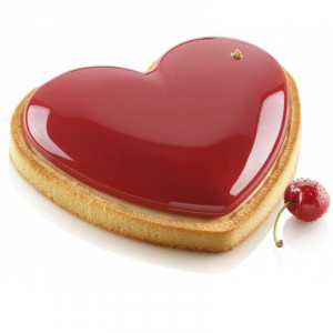 Heart Tart Set 20.5 x 19 x H 2 cm, 1 Microperforated Tin + Silicon Tin 460 ml - Img 1